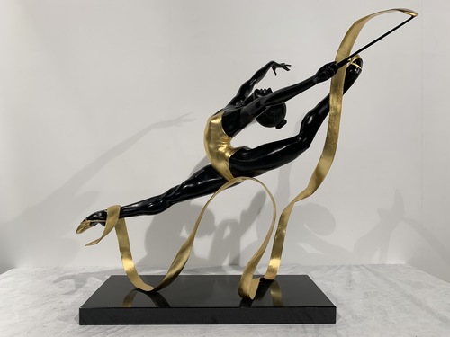 Levitation (table top) bronze black with 24K gold leaf
