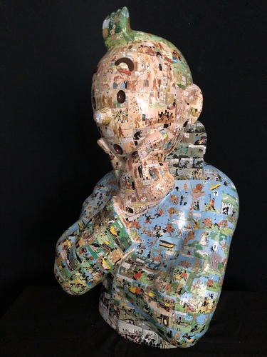 TINTIN Penseur - "L'ordre et le chaos" Congo (75 cm)