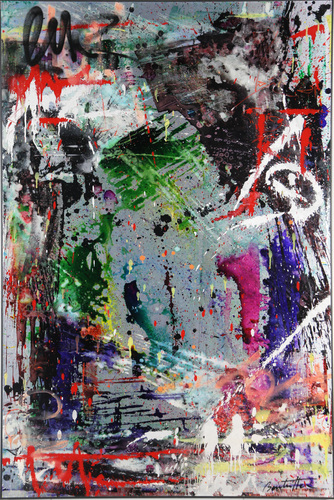 Abstract grey & white graff