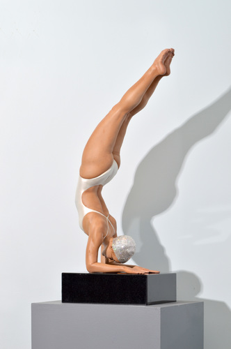 Perseverance with white pearl bathing suit and silver Swarovski Crystal cap, 2019