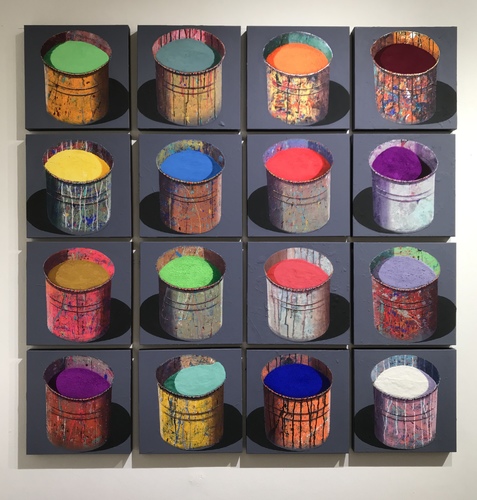 COMPOSITION 16 POTS D'ARTISTE