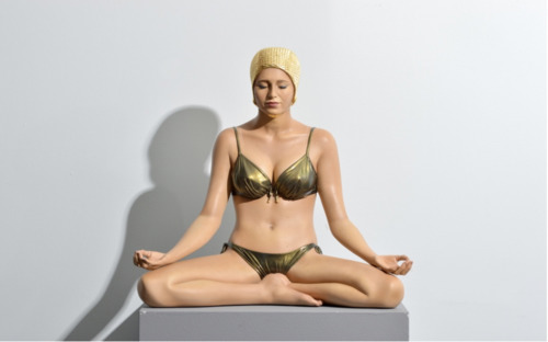 Miniature Balance with 24K Gold Leaf Cap and Green Suit