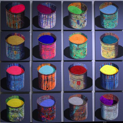 Composition de 16 pots d'artistes (3)