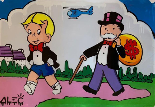 Richie and Monopoly are going for a walk