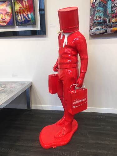 Shopping Man in Art - Rouge et blanc CARTIER 130 cm