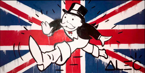 Monopoly Running and UK Flag
